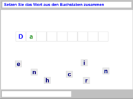 Aufgabenbild Handlungsplanung: Buchstaben